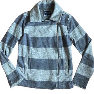 Splendid Heather Gray Striped Moto Jacket